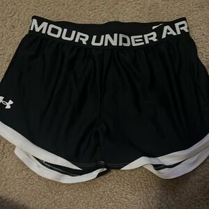 Under armour black and white athletic shorts